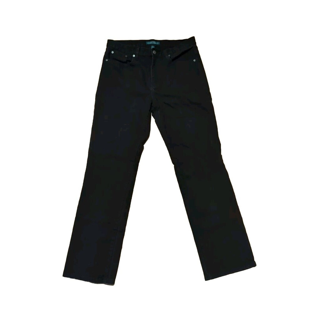 Ralph Lauren LRL Jeans Co Womens Size 12 Black Classic Straight Leg Stretch